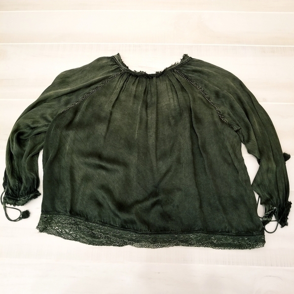 {S} Zadig & Voltaire Theresa Blouse In Army Green - Picture 13 of 14